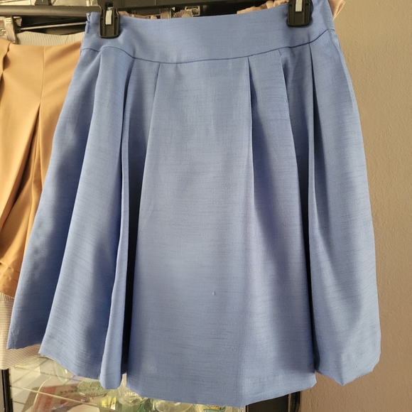 Women's Blue Pleated Skirt - Picture 1 of 3